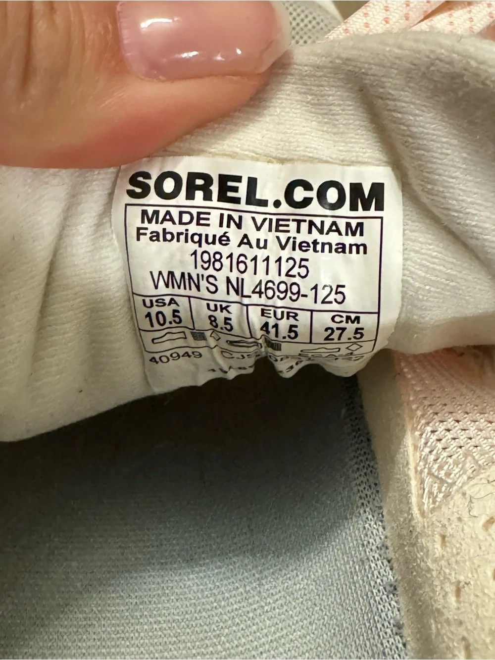 Sorel Women’s Cream/Pink Sneakers with Orange Outsoles